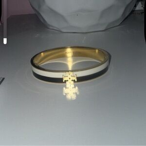 Tory Burch Gold and Black Bangle Bracelet